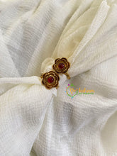 Premium AD Stone Toe Rings -Red-G10033